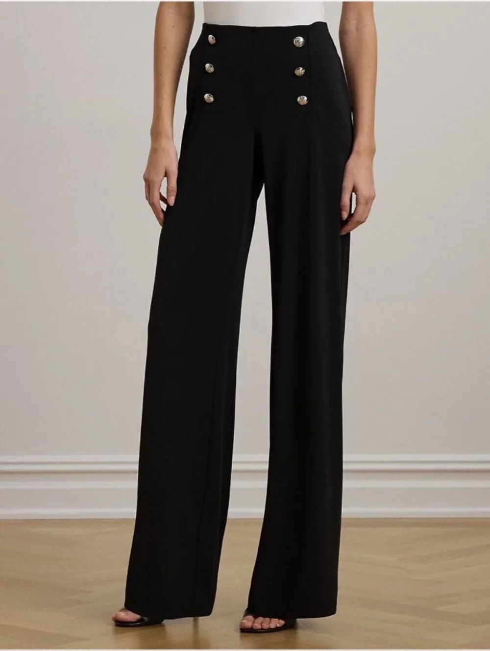 Lauren Ralph Lauren Stretch Jersey Wide Leg Pants - Picture 5 of 10